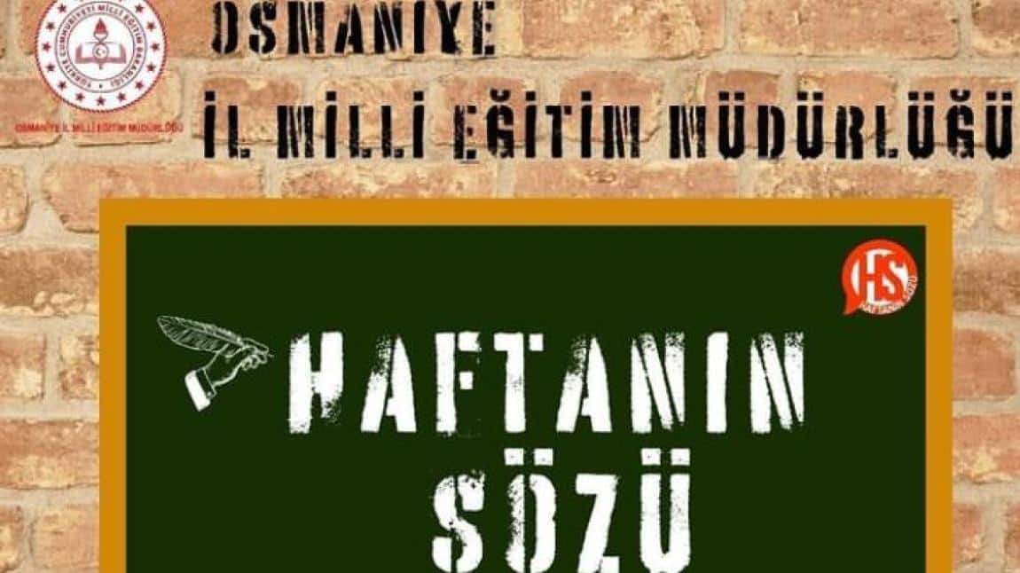 HAFTANIN SÖZÜ